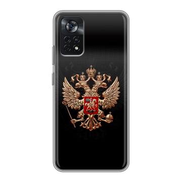 Силиконовый чехол на Xiaomi Poco X4 Pro 5G с принтом Герб России Силиконовый чехол на Xiaomi Poco X4 Pro 5G с принтом Герб России