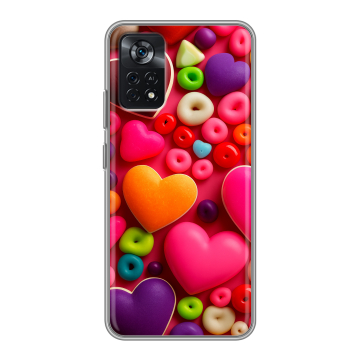 Силиконовый чехол на Xiaomi Poco X4 Pro 5G с принтом Сердечки Силиконовый чехол на Xiaomi Poco X4 Pro 5G с принтом Сердечки
