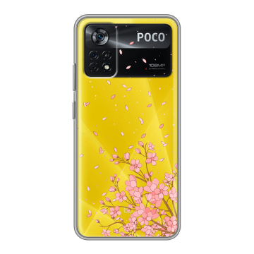 Силиконовый чехол на Xiaomi Poco X4 Pro 5G с принтом Ветка сакуры