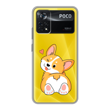 Силиконовый чехол на Xiaomi Poco X4 Pro 5G с принтом Корги