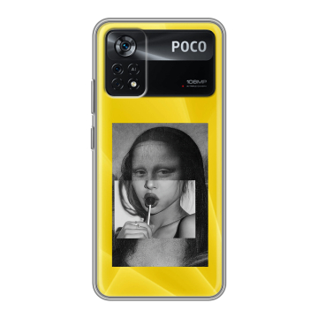 Силиконовый чехол на Xiaomi Poco X4 Pro 5G с принтом Мона Лиза
