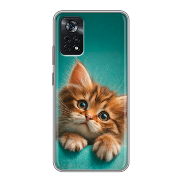 Силиконовый чехол на Xiaomi Poco X4 Pro 5G с принтом котенок Силиконовый чехол на Xiaomi Poco X4 Pro 5G с принтом котенок