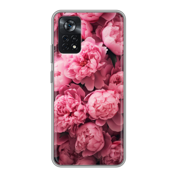 Силиконовый чехол на Xiaomi Poco X4 Pro 5G с принтом цветы пионы