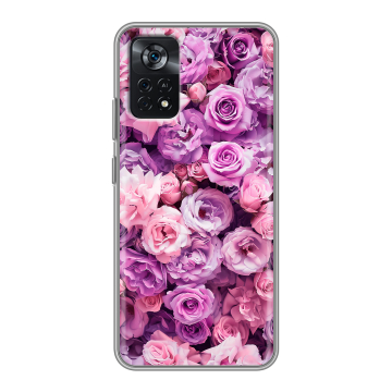 Силиконовый чехол на Xiaomi Poco X4 Pro 5G с принтом лавандовые розы Силиконовый чехол на Xiaomi Poco X4 Pro 5G с принтом лавандовые розы