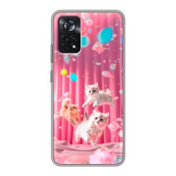 Силиконовый чехол на Xiaomi Poco X4 Pro 5G с принтом милые котики Силиконовый чехол на Xiaomi Poco X4 Pro 5G с принтом милые котики