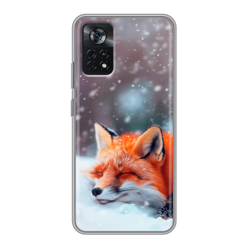 Силиконовый чехол на Xiaomi Poco X4 Pro 5G с принтом лиса Силиконовый чехол на Xiaomi Poco X4 Pro 5G с принтом лиса