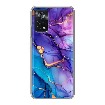 Силиконовый чехол на Xiaomi Poco X4 Pro 5G с принтом синий мрамор Силиконовый чехол на Xiaomi Poco X4 Pro 5G с принтом синий мрамор