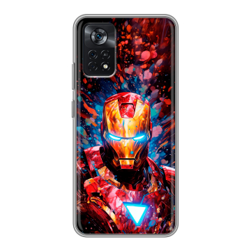 Силиконовый чехол на Xiaomi Poco X4 Pro 5G с принтом Железный человек Ironman