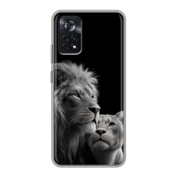 Силиконовый чехол на Xiaomi Poco X4 Pro 5G с принтом Лев кошки Силиконовый чехол на Xiaomi Poco X4 Pro 5G с принтом Лев кошки