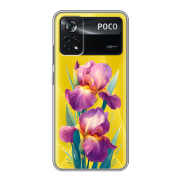 Силиконовый чехол на Xiaomi Poco X4 Pro 5G с принтом Цветы орхидеи Силиконовый чехол на Xiaomi Poco X4 Pro 5G с принтом Цветы орхидеи