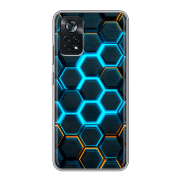 Силиконовый чехол на Xiaomi Poco X4 Pro 5G с принтом Неоновые соты Силиконовый чехол на Xiaomi Poco X4 Pro 5G с принтом Неоновые соты