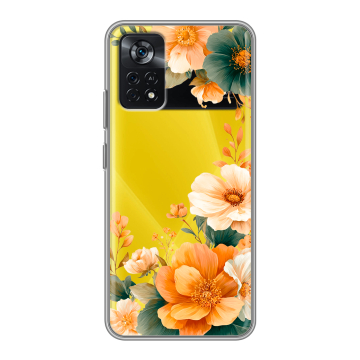 Силиконовый чехол на Xiaomi Poco X4 Pro 5G с принтом Цветы принт Силиконовый чехол на Xiaomi Poco X4 Pro 5G с принтом Цветы принт
