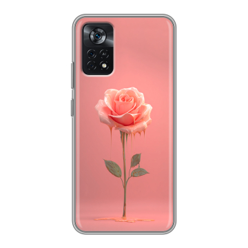Силиконовый чехол на Xiaomi Poco X4 Pro 5G с принтом Розовая роза Силиконовый чехол на Xiaomi Poco X4 Pro 5G с принтом Розовая роза