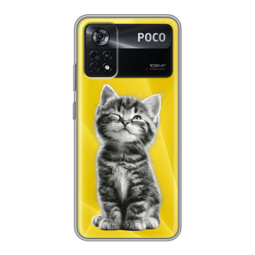 Силиконовый чехол на Xiaomi Poco X4 Pro 5G с принтом Котенок Силиконовый чехол на Xiaomi Poco X4 Pro 5G с принтом Котенок
