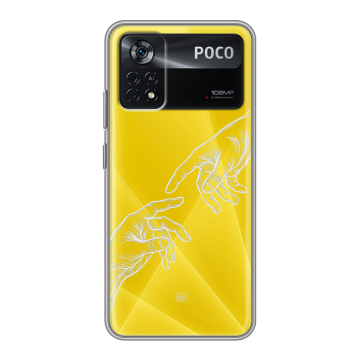 Силиконовый чехол на Xiaomi Poco X4 Pro 5G с принтом Сотворение мира Силиконовый чехол на Xiaomi Poco X4 Pro 5G с принтом Сотворение мира