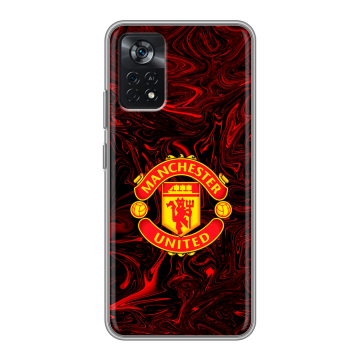Силиконовый чехол на Xiaomi Poco X4 Pro 5G с принтом Manchester United Силиконовый чехол на Xiaomi Poco X4 Pro 5G с принтом Manchester United
