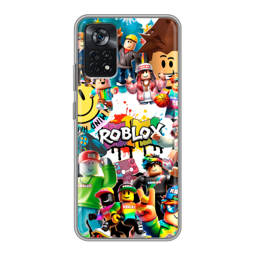 Силиконовый чехол на Xiaomi Poco X4 Pro 5G с принтом Roblox Роблокс