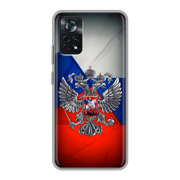 Силиконовый чехол на Xiaomi Poco X4 Pro 5G с принтом Флаг России