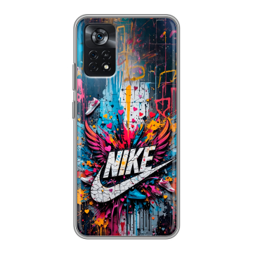 Силиконовый чехол на Xiaomi Poco X4 Pro 5G с принтом Nike Найк Силиконовый чехол на Xiaomi Poco X4 Pro 5G с принтом Nike Найк