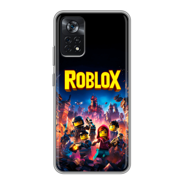 Силиконовый чехол на Xiaomi Poco X4 Pro 5G с принтом Roblox Роблокс
