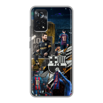 Силиконовый чехол на Xiaomi Poco X4 Pro 5G с принтом Messi Barcelona