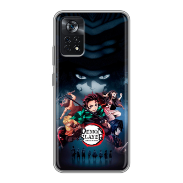 Силиконовый чехол на Xiaomi Poco X4 Pro 5G с принтом Demon Slayer Клинок рассекающий демонов Силиконовый чехол на Xiaomi Poco X4 Pro 5G с принтом Demon Slayer Клинок рассекающий демонов