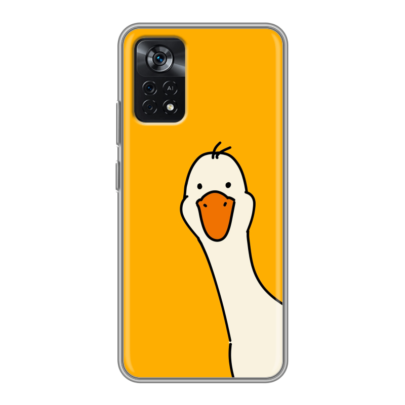 Силиконовый противоударный чехол на Xiaomi Poco X4 Pro 5G с принтом Утка Силиконовый противоударный чехол на Xiaomi Poco X4 Pro 5G с принтом Утка