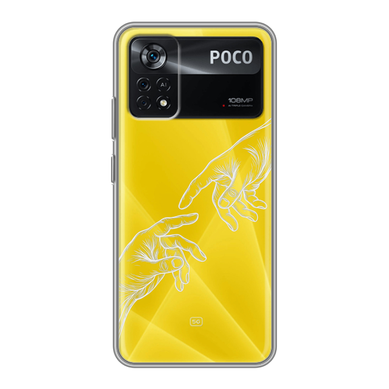 Силиконовый противоударный чехол на Xiaomi Poco X4 Pro 5G с принтом Сотворение мира Силиконовый противоударный чехол на Xiaomi Poco X4 Pro 5G с принтом Сотворение мира
