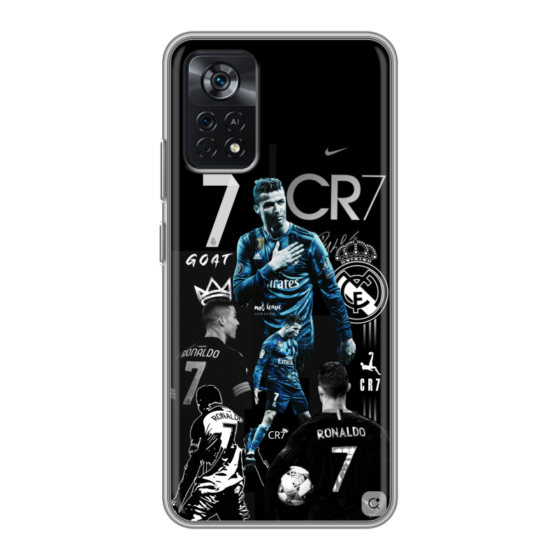Силиконовый противоударный чехол на Xiaomi Poco X4 Pro 5G с принтом Реал Роналдо Силиконовый противоударный чехол на Xiaomi Poco X4 Pro 5G с принтом Реал Роналдо