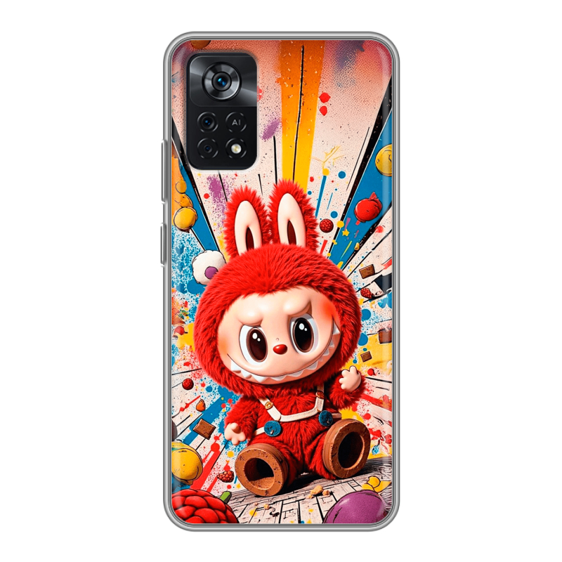Силиконовый чехол на Xiaomi Poco X4 Pro 5G с принтом Labubu Лабубу Силиконовый чехол на Xiaomi Poco X4 Pro 5G с принтом Labubu Лабубу