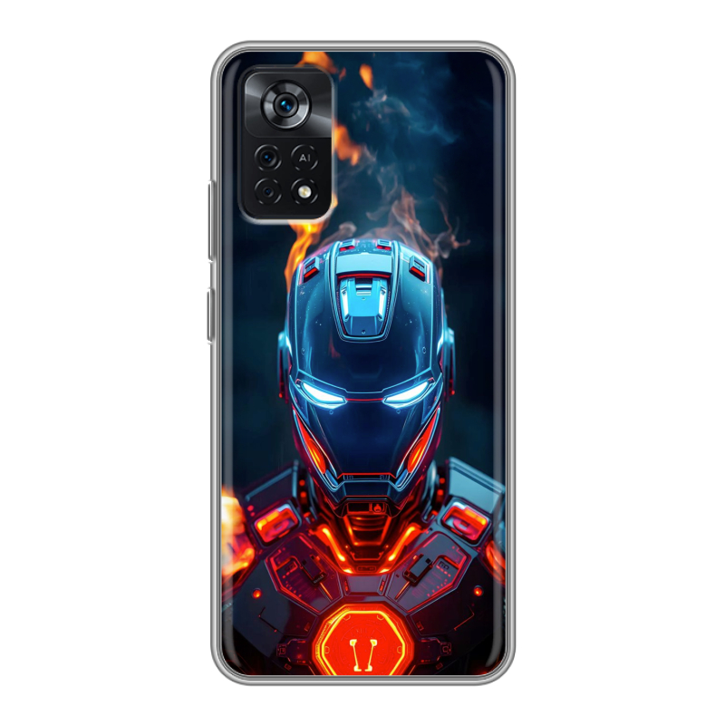Силиконовый чехол на Xiaomi Poco X4 Pro 5G с принтом IronMan Железный человек Силиконовый чехол на Xiaomi Poco X4 Pro 5G с принтом IronMan Железный человек