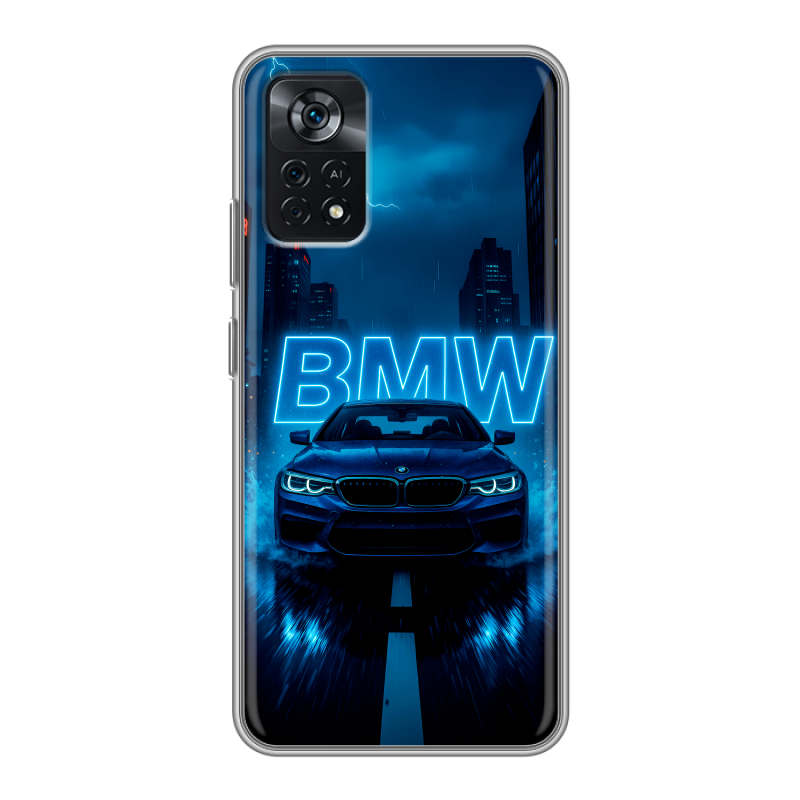 Силиконовый противоударный чехол на Xiaomi Poco X4 Pro 5G с принтом BMW БМВ Силиконовый противоударный чехол на Xiaomi Poco X4 Pro 5G с принтом BMW БМВ