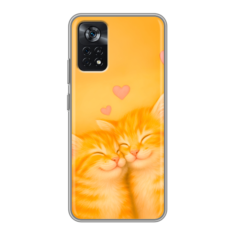 Силиконовый противоударный чехол на Xiaomi Poco X4 Pro 5G с принтом Милые котята Силиконовый противоударный чехол на Xiaomi Poco X4 Pro 5G с принтом Милые котята