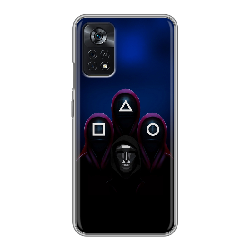 Силиконовый противоударный чехол на Xiaomi Poco X4 Pro 5G с принтом Игра Кальмара Силиконовый противоударный чехол на Xiaomi Poco X4 Pro 5G с принтом Игра Кальмара