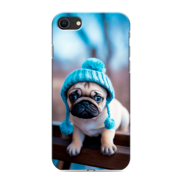 Силиконовый чехол на Iphone SE (2022) с принтом Мопс в шапке