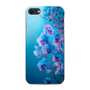 Силиконовый чехол на Iphone SE (2022) с принтом голубые орхидеи