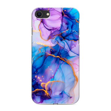 Силиконовый чехол на Iphone SE (2022) с принтом синий мрамор