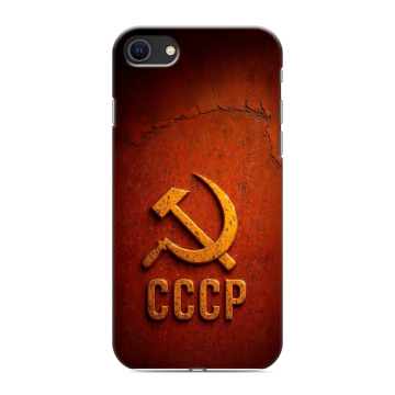 Силиконовый чехол на Iphone SE (2022) с принтом Флаг Герб СССР