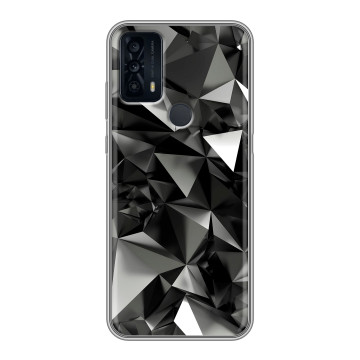 Силиконовый чехол на TCL 20B с принтом Черные кристаллы Силиконовый чехол на TCL 20B с принтом Черные кристаллы