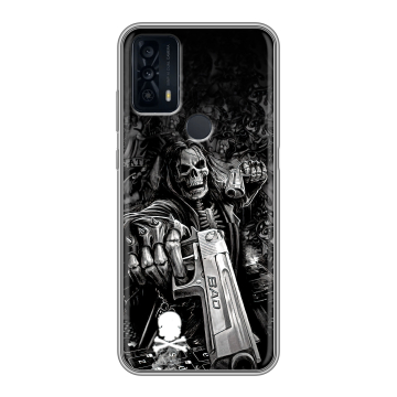 Силиконовый чехол на TCL 20B с принтом Скелет Силиконовый чехол на TCL 20B с принтом Скелет