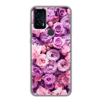 Силиконовый чехол на TCL 20B с принтом лавандовые розы Силиконовый чехол на TCL 20B с принтом лавандовые розы