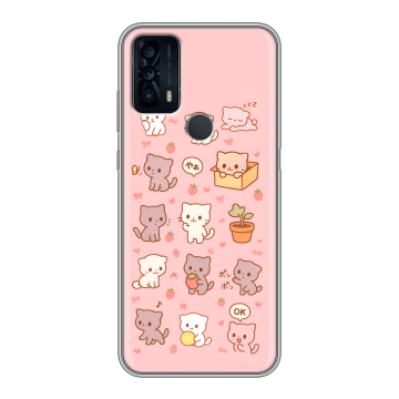 Силиконовый чехол на TCL 20B с принтом Hello Kitty Хелоу Кити