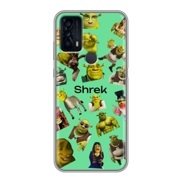 Силиконовый чехол на TCL 20B с принтом Шрек Shrek Силиконовый чехол на TCL 20B с принтом Шрек Shrek