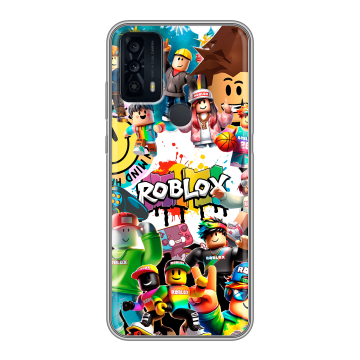 Силиконовый чехол на TCL 20B с принтом Roblox Роблокс
