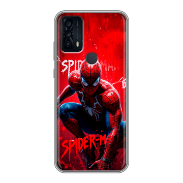 Силиконовый чехол на TCL 20B с принтом Spiderman Человек паук
