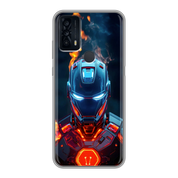Силиконовый чехол на TCL 20B с принтом IronMan Железный человек
