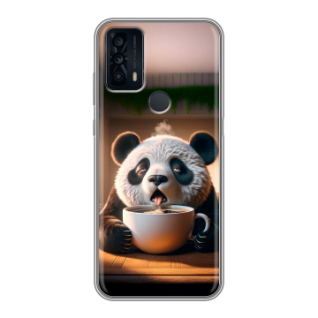 Силиконовый чехол на TCL 20B с принтом смешная панда Силиконовый чехол на TCL 20B с принтом смешная панда