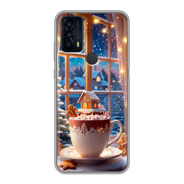 Силиконовый чехол на TCL 20B с принтом Новый год Силиконовый чехол на TCL 20B с принтом Новый год