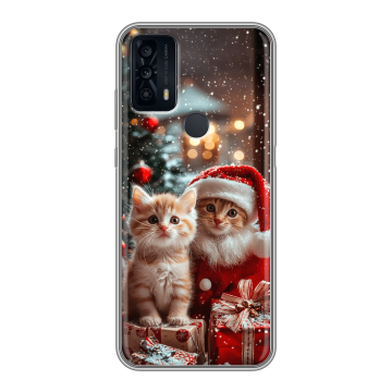Силиконовый чехол на TCL 20B с принтом Новый год Силиконовый чехол на TCL 20B с принтом Новый год
