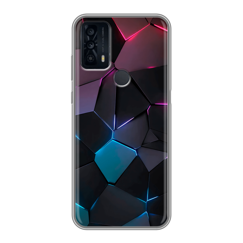 Силиконовый чехол на TCL 20B с принтом Геометрия неона Силиконовый чехол на TCL 20B с принтом Геометрия неона
